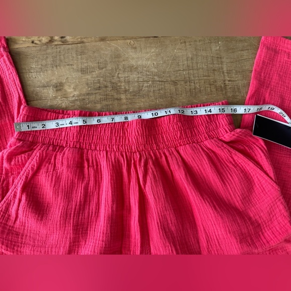 NWT DKNY Pull On Gauze Cotton Coral Wide Leg Pants~Pockets~Beach Coral~XL - Picture 7 of 10